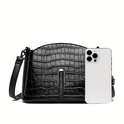 Women's Geometric Plaid Crossbody Bag