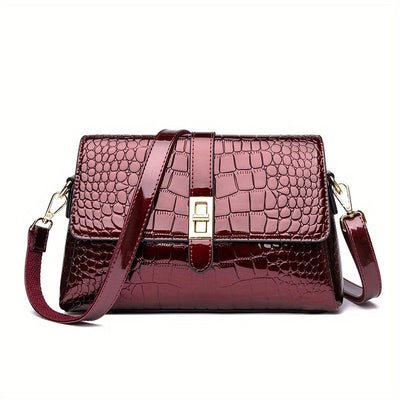 Women’s Elegant Snake Print PU Leather Crossbody Purse