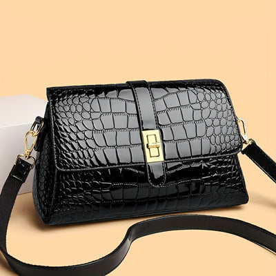 Women’s Elegant Snake Print PU Leather Crossbody Purse
