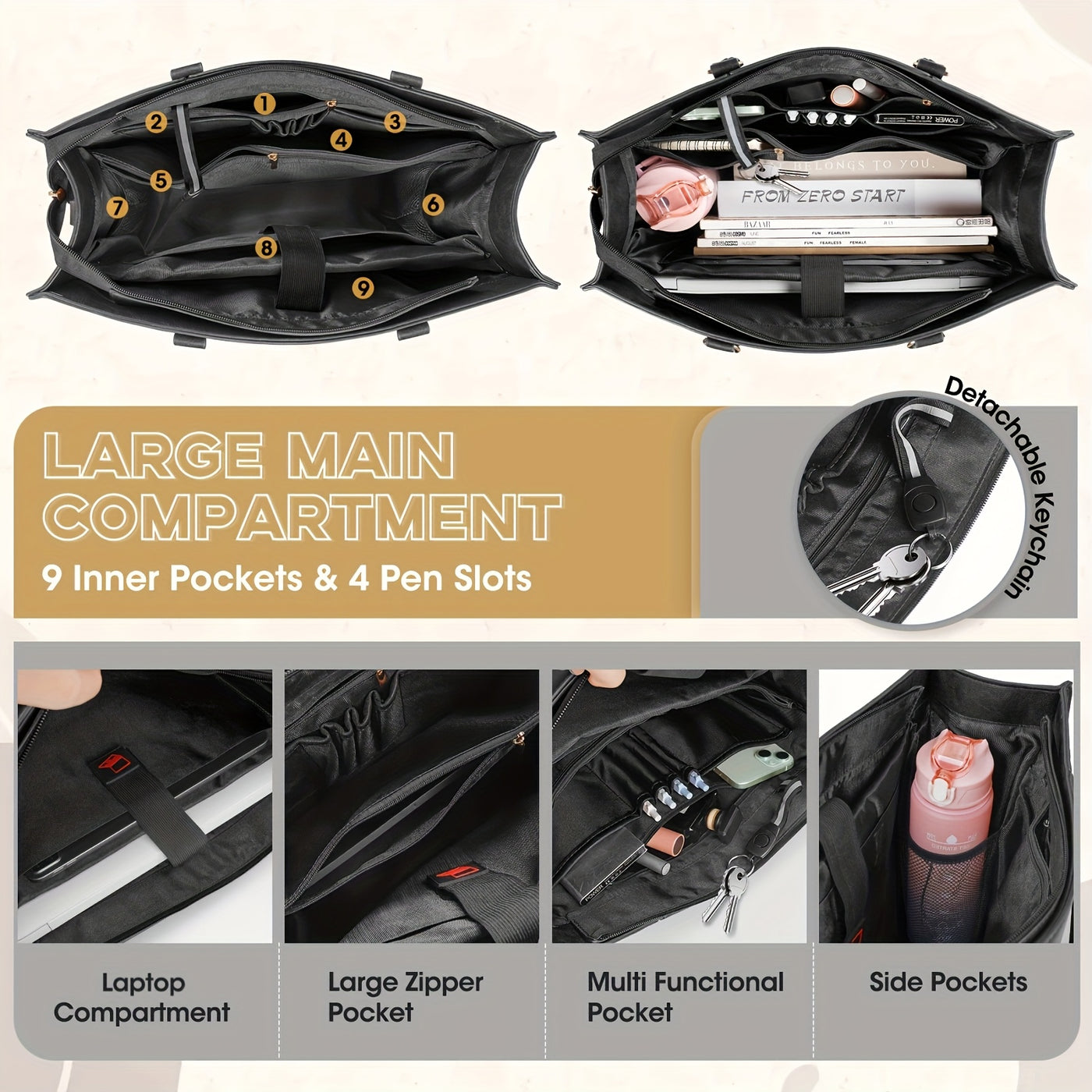 NEWHEY Women’s 15.6" Laptop Tote Bag