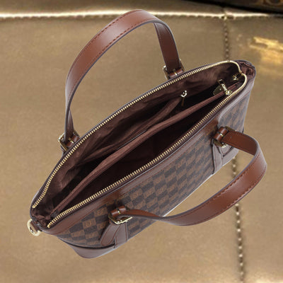 Women's Genuine Leather Handbag – Modern Vintage Style, Wristlet & Durable Metal Hardware