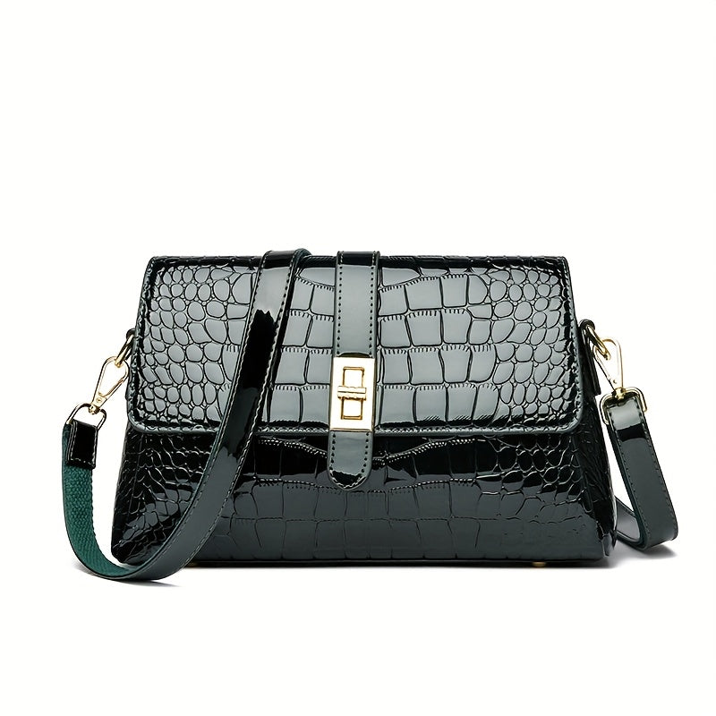 Women’s Elegant Snake Print PU Leather Crossbody Purse
