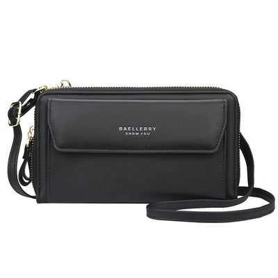 Ladies Long Wallet Double Zipper Large Capacity Diagonal Bag