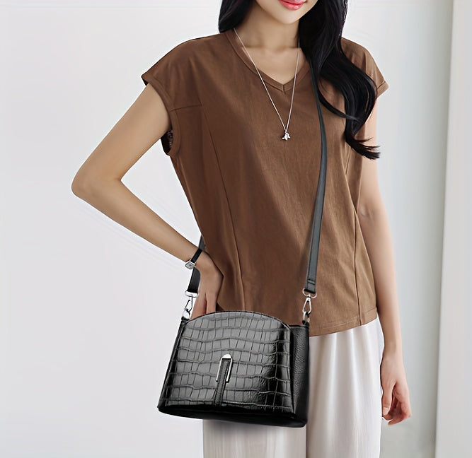 Women's Geometric Plaid Crossbody Bag