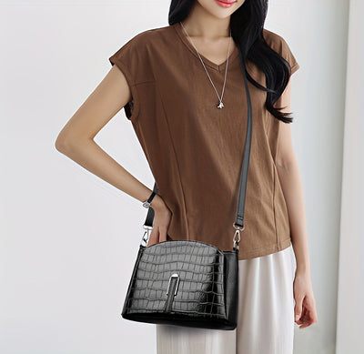 Women's Geometric Plaid Crossbody Bag