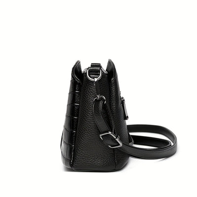 Women's Geometric Plaid Crossbody Bag