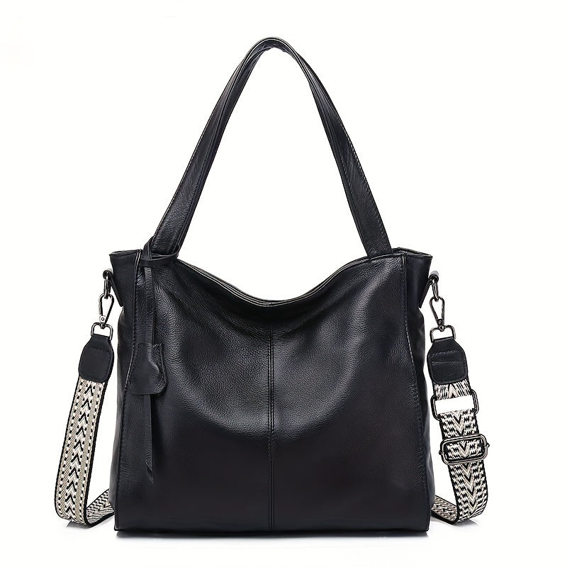 ANGENGRUI Elegant Women’s Genuine Leather Tote Bag – Large Capacity