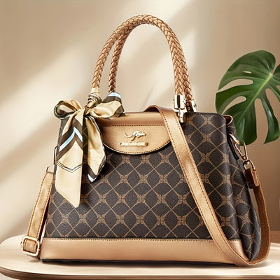 Light Luxury Women's Tote Bag – Shoulder & Crossbody Handbag with Ribbon, Large Capacity