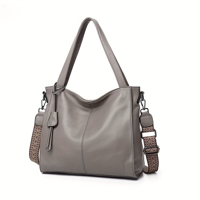 ANGENGRUI Elegant Women’s Genuine Leather Tote Bag – Large Capacity