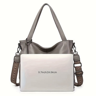 ANGENGRUI Elegant Women’s Genuine Leather Tote Bag – Large Capacity