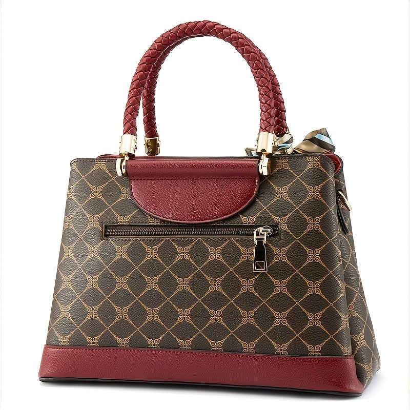 Light Luxury Women's Tote Bag – Shoulder & Crossbody Handbag with Ribbon, Large Capacity