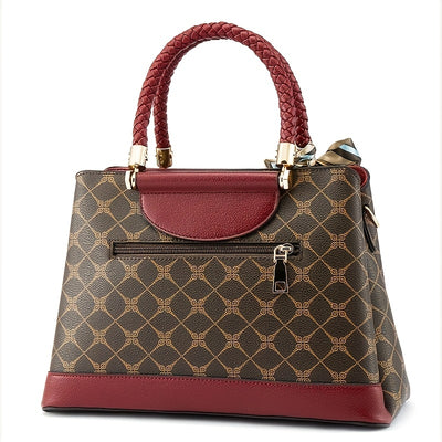 Light Luxury Women's Tote Bag – Shoulder & Crossbody Handbag with Ribbon, Large Capacity