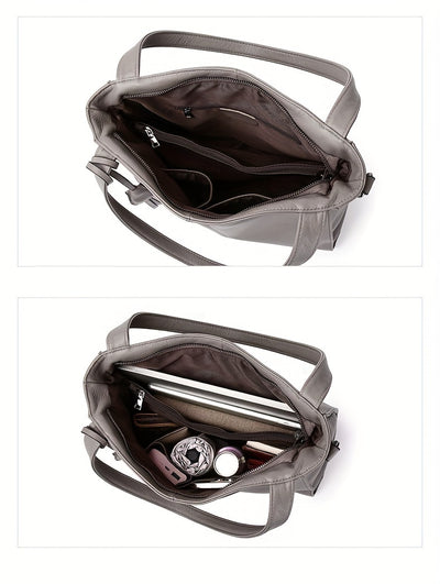 ANGENGRUI Elegant Women’s Genuine Leather Tote Bag – Large Capacity