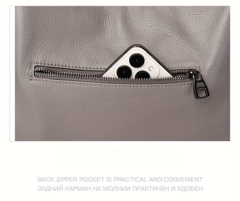 ANGENGRUI Elegant Women’s Genuine Leather Tote Bag – Large Capacity