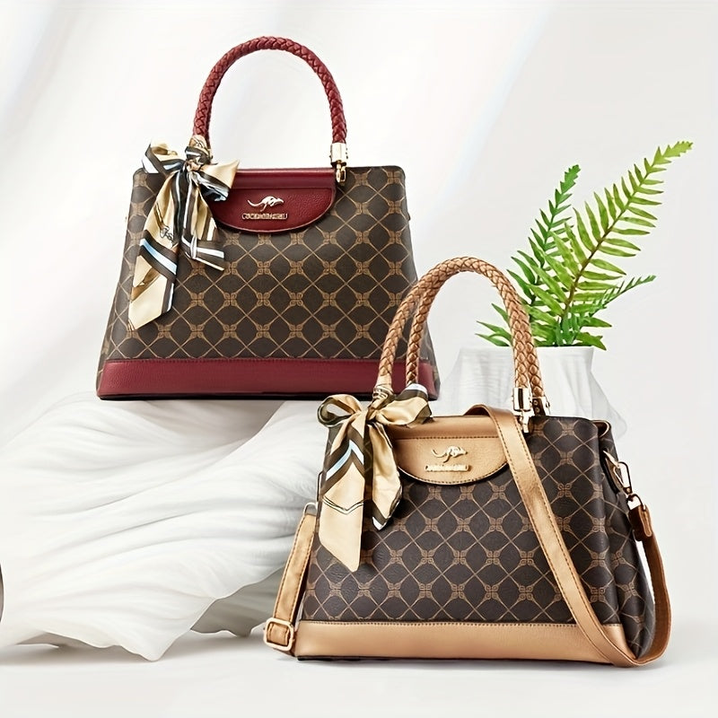 Light Luxury Women's Tote Bag – Shoulder & Crossbody Handbag with Ribbon, Large Capacity