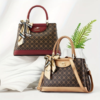 Light Luxury Women's Tote Bag – Shoulder & Crossbody Handbag with Ribbon, Large Capacity