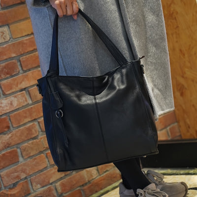 ANGENGRUI Elegant Women’s Genuine Leather Tote Bag – Large Capacity