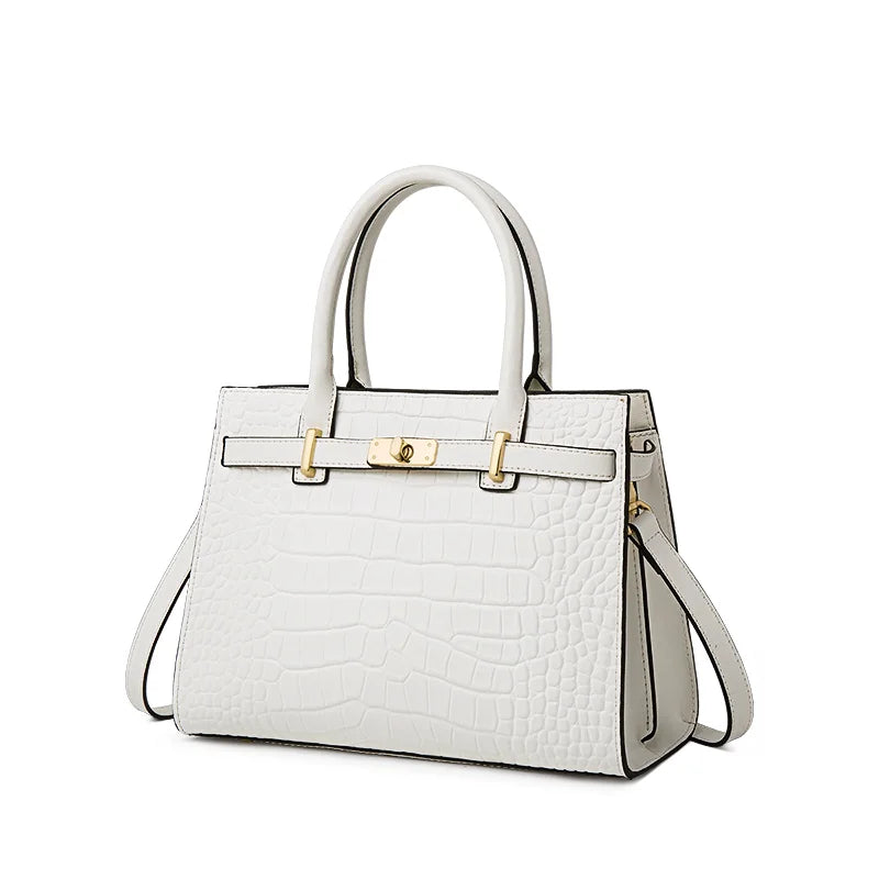 Fashion Women’s Genuine Leather Shoulder Bag – Elegant Soft Cowhide Tote Purse for Business