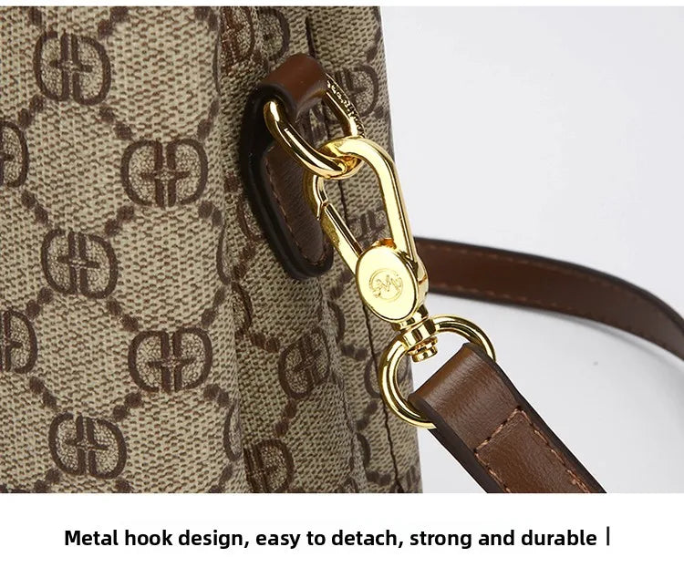 Ele Leather Printed Handbag Women's oulder Crossbody Bag Casual Tote Bag Soft Cowhide Large Capaci Faionable