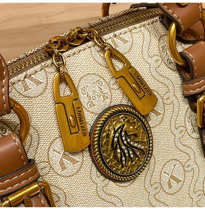 Luxury Women's Handbag – Designer Retro Shell with Letter Pattern