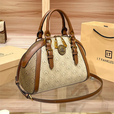Luxury Women's Handbag – Designer Retro Shell with Letter Pattern
