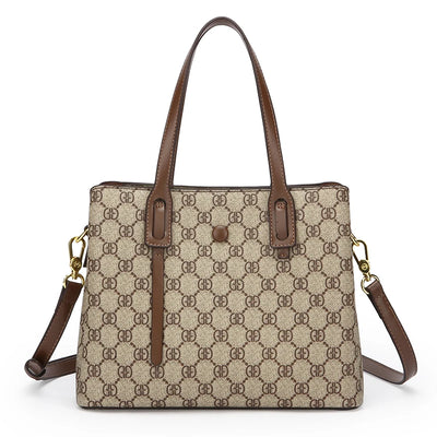 Ele Leather Printed Handbag Women's oulder Crossbody Bag Casual Tote Bag Soft Cowhide Large Capaci Faionable