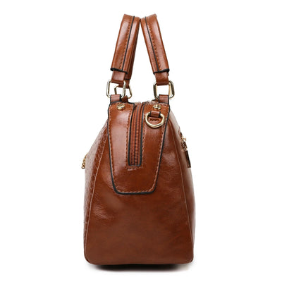 Vintage Crocodile Pattern Large Capacity Crossbody Handbag by LANYIBAIGE