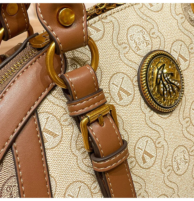 Luxury Women's Handbag – Designer Retro Shell with Letter Pattern