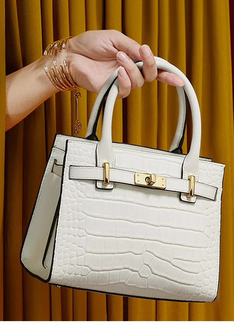 Fashion Women’s Genuine Leather Shoulder Bag – Elegant Soft Cowhide Tote Purse for Business