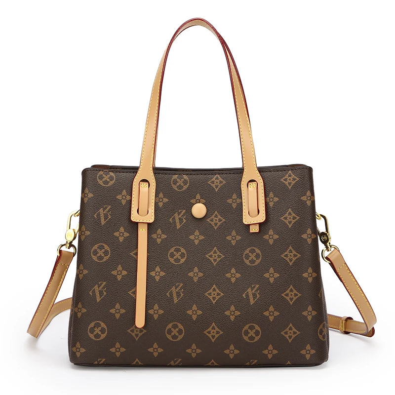 Ele Leather Printed Handbag Women's oulder Crossbody Bag Casual Tote Bag Soft Cowhide Large Capaci Faionable