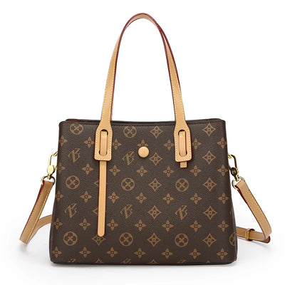 Ele Leather Printed Handbag Women's oulder Crossbody Bag Casual Tote Bag Soft Cowhide Large Capaci Faionable