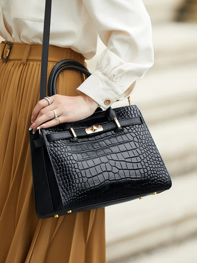 Fashion Women’s Genuine Leather Shoulder Bag – Elegant Soft Cowhide Tote Purse for Business