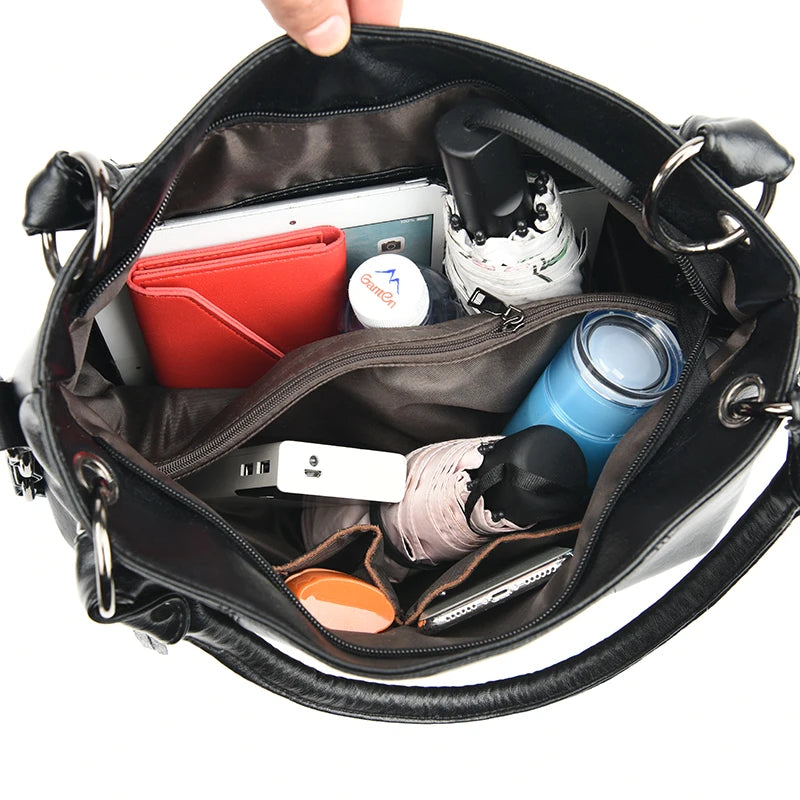 Luxury Genuine Sheepskin Leather Tote Bag for Women