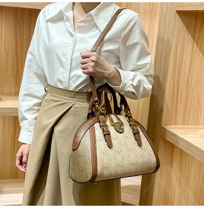 Luxury Women's Handbag – Designer Retro Shell with Letter Pattern
