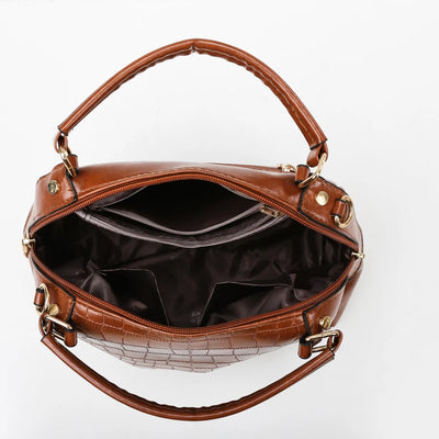 Vintage Crocodile Pattern Large Capacity Crossbody Handbag by LANYIBAIGE