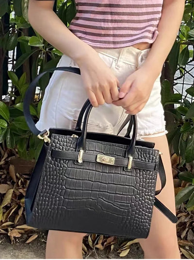 Fashion Women’s Genuine Leather Shoulder Bag – Elegant Soft Cowhide Tote Purse for Business