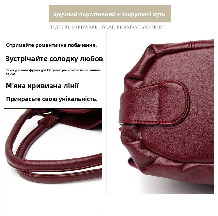 Luxury Genuine Sheepskin Leather Tote Bag for Women