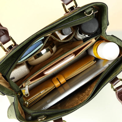 Retro Luxury Genuine Leather Bucket Bag