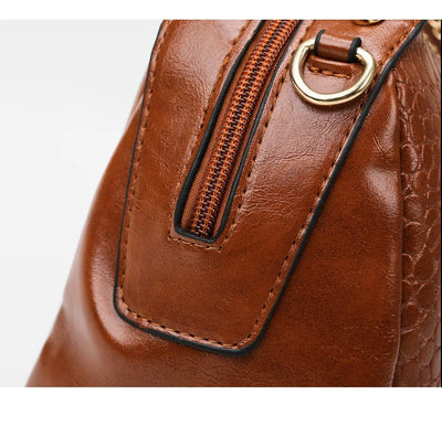 Vintage Crocodile Pattern Large Capacity Crossbody Handbag by LANYIBAIGE