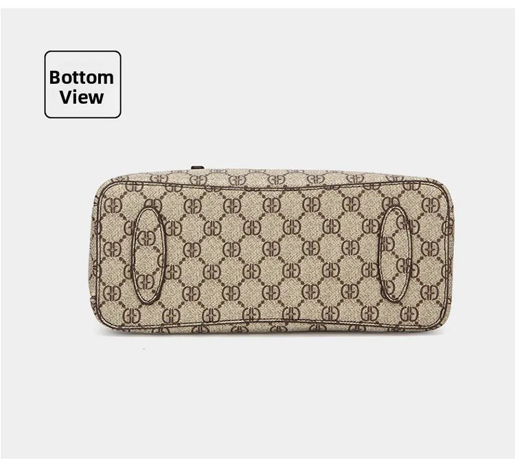 Ele Leather Printed Handbag Women's oulder Crossbody Bag Casual Tote Bag Soft Cowhide Large Capaci Faionable