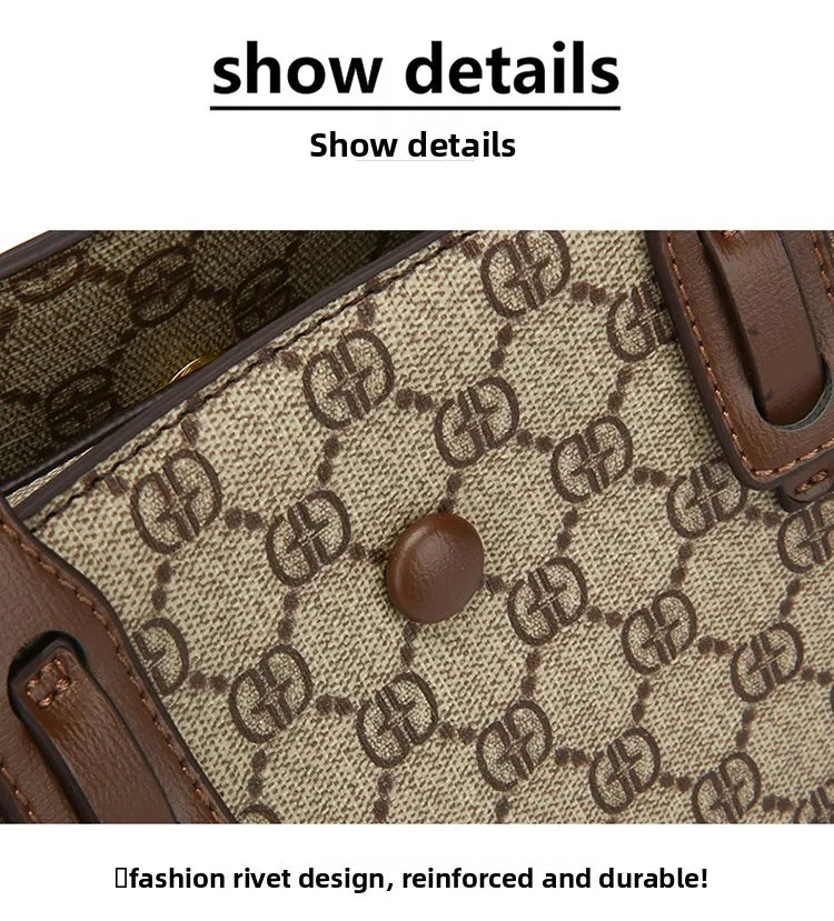 Ele Leather Printed Handbag Women's oulder Crossbody Bag Casual Tote Bag Soft Cowhide Large Capaci Faionable