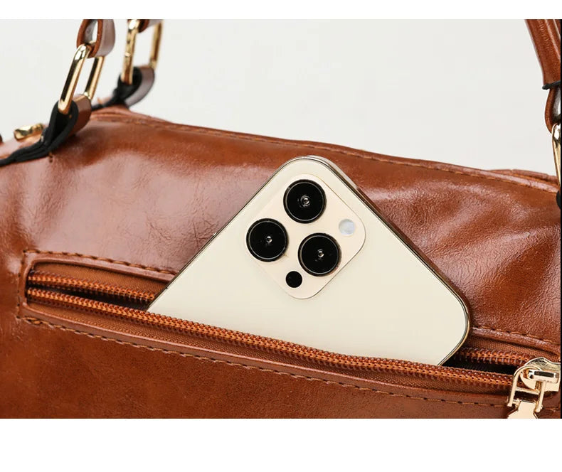 Vintage Crocodile Pattern Large Capacity Crossbody Handbag by LANYIBAIGE