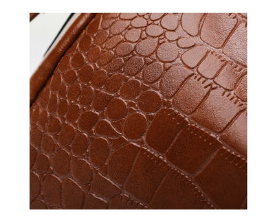 Vintage Crocodile Pattern Large Capacity Crossbody Handbag by LANYIBAIGE