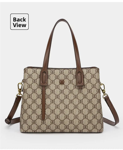 Ele Leather Printed Handbag Women's oulder Crossbody Bag Casual Tote Bag Soft Cowhide Large Capaci Faionable