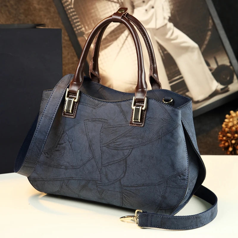 Retro Luxury Genuine Leather Bucket Bag