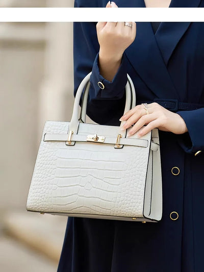 Fashion Women’s Genuine Leather Shoulder Bag – Elegant Soft Cowhide Tote Purse for Business