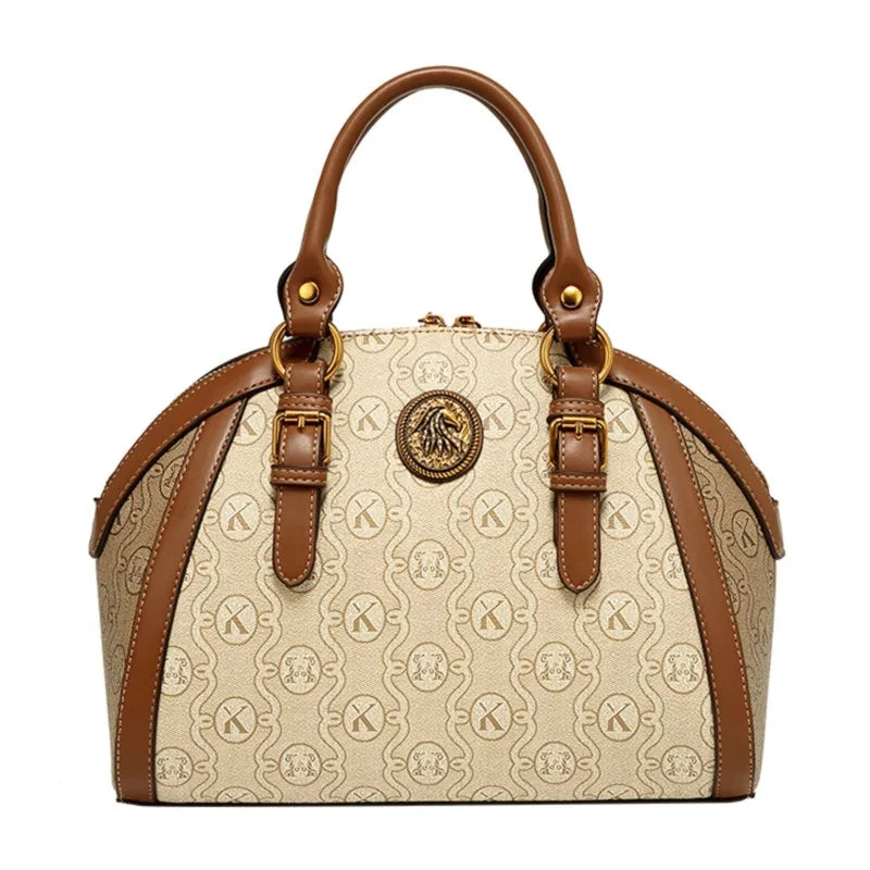 Luxury Women's Handbag – Designer Retro Shell with Letter Pattern