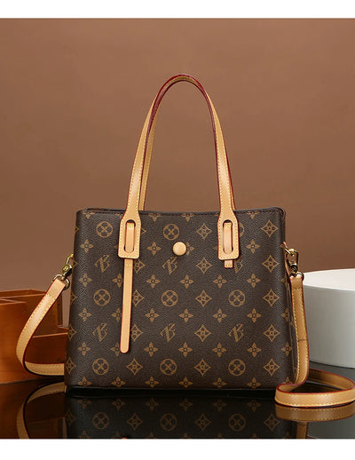 Ele Leather Printed Handbag Women's oulder Crossbody Bag Casual Tote Bag Soft Cowhide Large Capaci Faionable