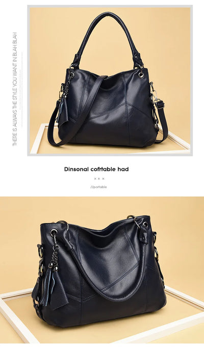 Luxury Genuine Sheepskin Leather Tote Bag for Women