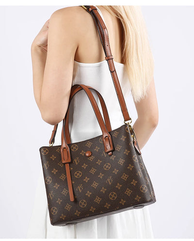 Ele Leather Printed Handbag Women's oulder Crossbody Bag Casual Tote Bag Soft Cowhide Large Capaci Faionable